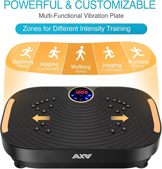 AXV Vibration Plate Exercise Machine Whole Body Workout Vibrate Fitness Platform Lymphatic Drainage Machine for Weight Loss Shaping Toning Wellness Home Gyms Workout
