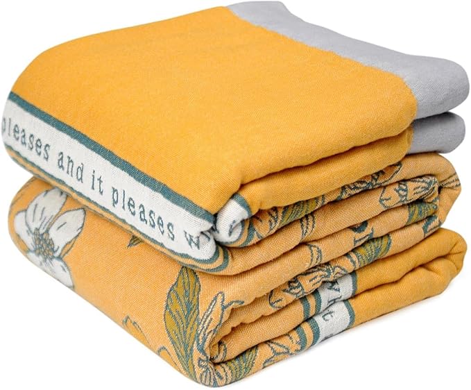 Boho Throw Blanket for Bed 100% Cotton Ultra Soft Rustic Quilt Fall Blanket Floral Printed Farmhouse Decor Bed Blankets,80"×90" All Season Rustic Throw for Sofa Couch Chair