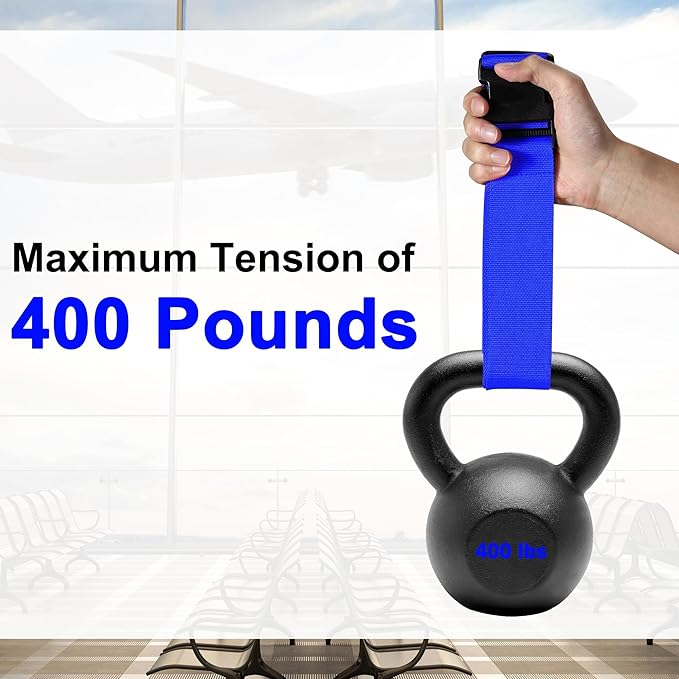 8 Pack Luggage Straps and Tags Set (4 Straps, 4 Tags), Luggage Straps for Suitcases TSA Approved Suitcase Belt Luggage Tags, Blue