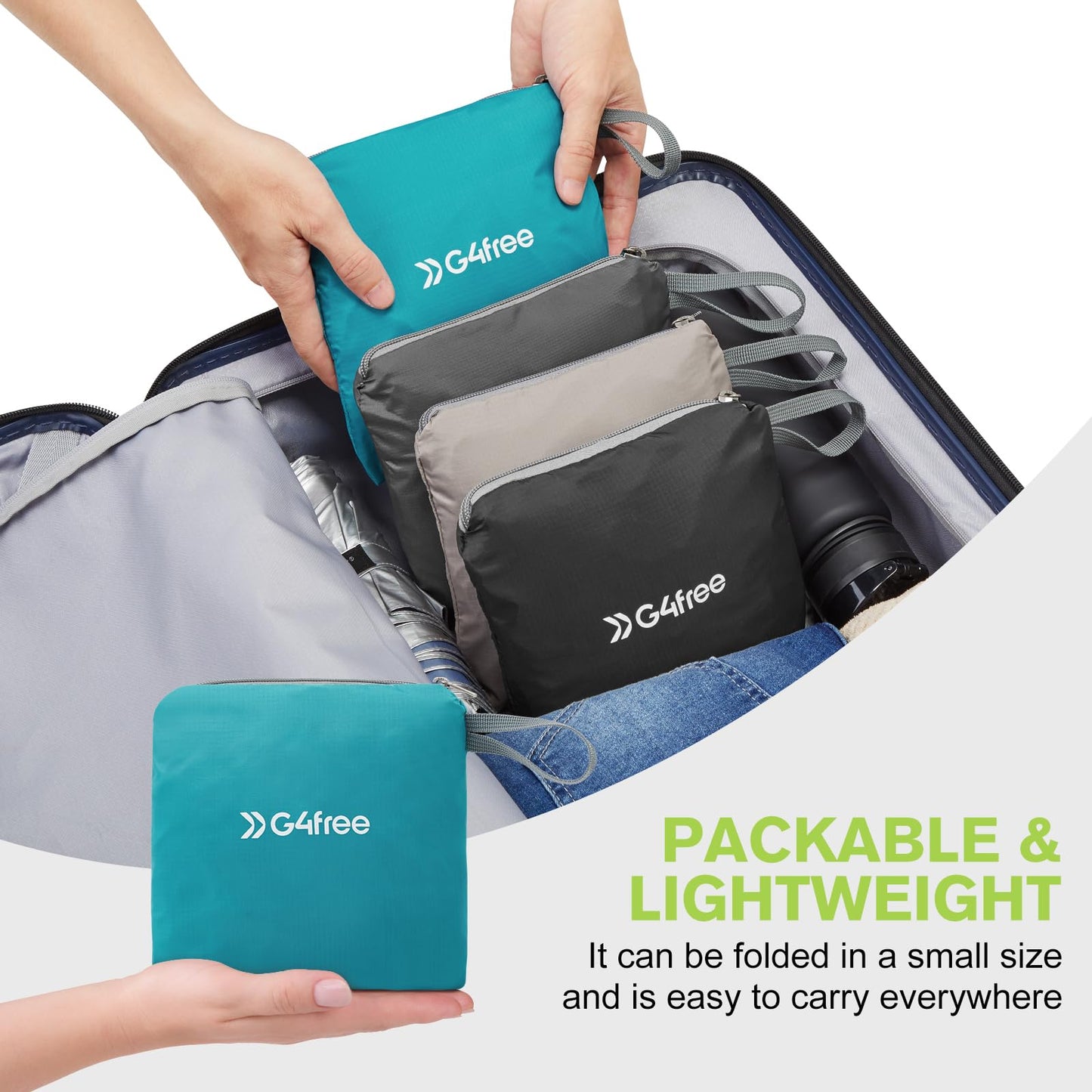 G4Free 11L Hiking Backpack Small Ultra light Packable Backpack Travel Bag for Women Men Casual Outdoor Camping Daypack (Teal Blue)