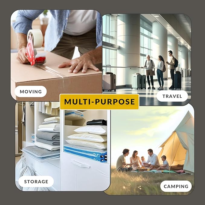 4 Mega Jumbo XXL Vacuum Storage Bags with Pump (47x35in), Supersized Compression Space Saver for Comforter, duvet, Bedding, Blanket storage, Vacuum Seal Bags for Clothing, Stuffed Toy, Cushions