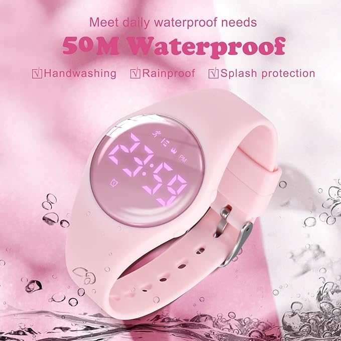 Kids Watches for Girls Boys Digital Sport Watch with Step Counter Pedometer Vibration Alarm Clock, No App Waterproof Fitness Tracker Kids Watch Boys Girls Teens Students Ages 5-16