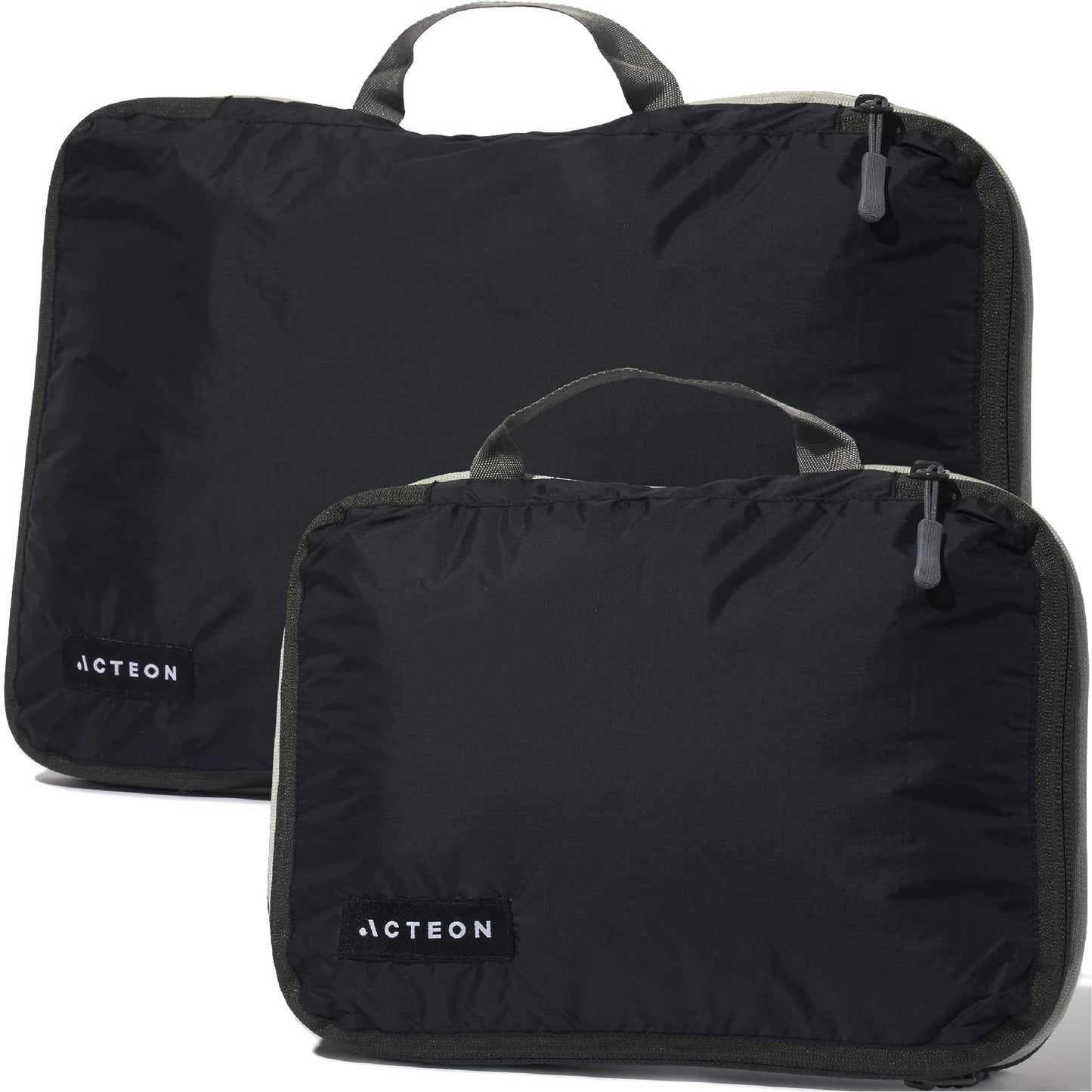 Compression Packing Cubes - 2 Pack Clean Dirty Separate Zipper - Luggage & Suitcase Organizer Travel Cube, Large Small Laundry Compartment Organizers for Clothes, Shoes Makeup