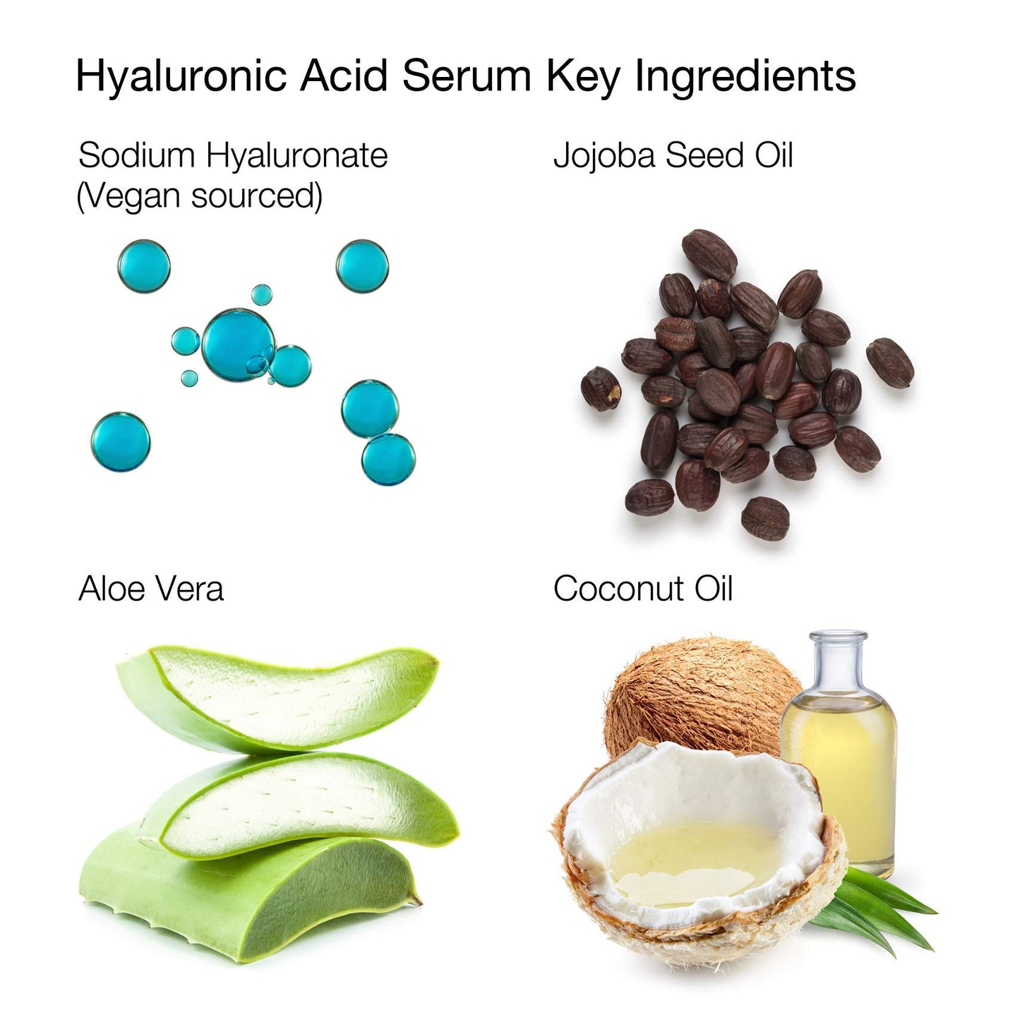 ALOA Skincare Hyaluronic Acid Serum for Face 2oz, Intense Hydration, Skin Plumping, Anti Aging, Anti Wrinkle, Daily Moisturizer for Fine Lines and Wrinkles