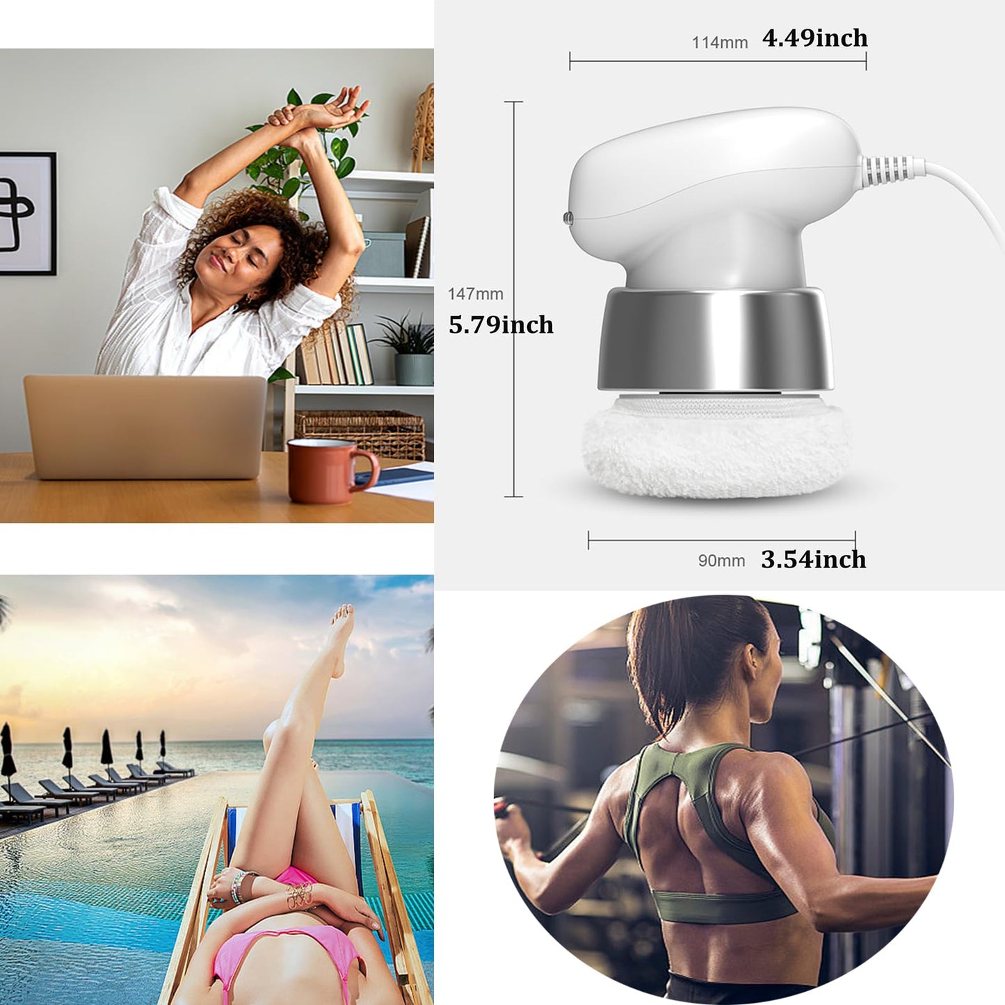 Body Sculpting Machine, Corded Anti Cellulite Massage Tool, Deep Tissue Lymphatic Drainage Handheld Full Body Massage Relaxing SPA Cellulite Fat Remover Oil Apply Belly Butt Limbs Tightening Shaping