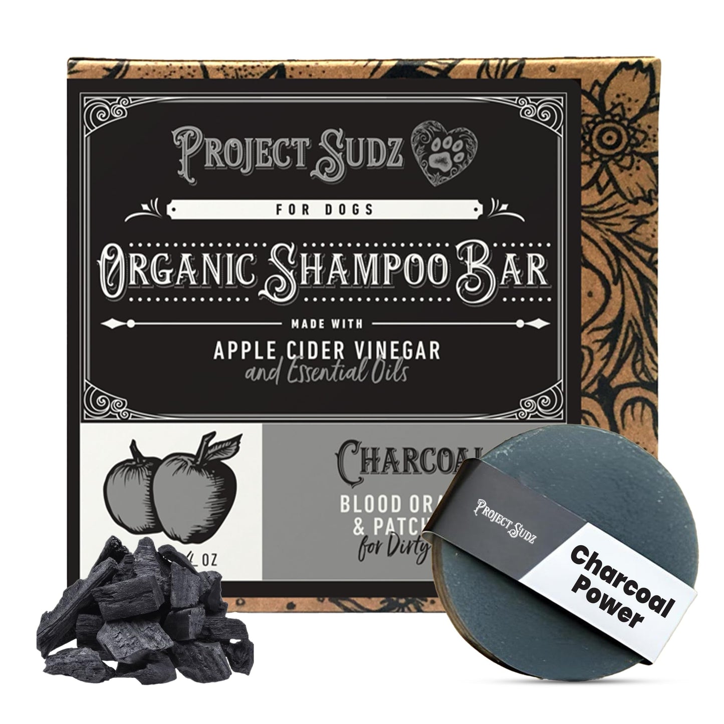 Project Sudz Activated Charcoal Organic Bar Shampoo for Dogs | Odor Eliminating Dog Shampoo Bar (1)