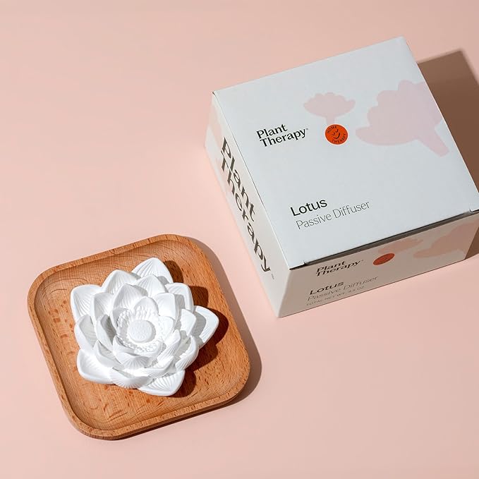 Plant Therapy Passive Lotus Flower Aromatherapy Diffuser - A Chic and Natural Home, Office, and Travel Essential Oil Diffuser