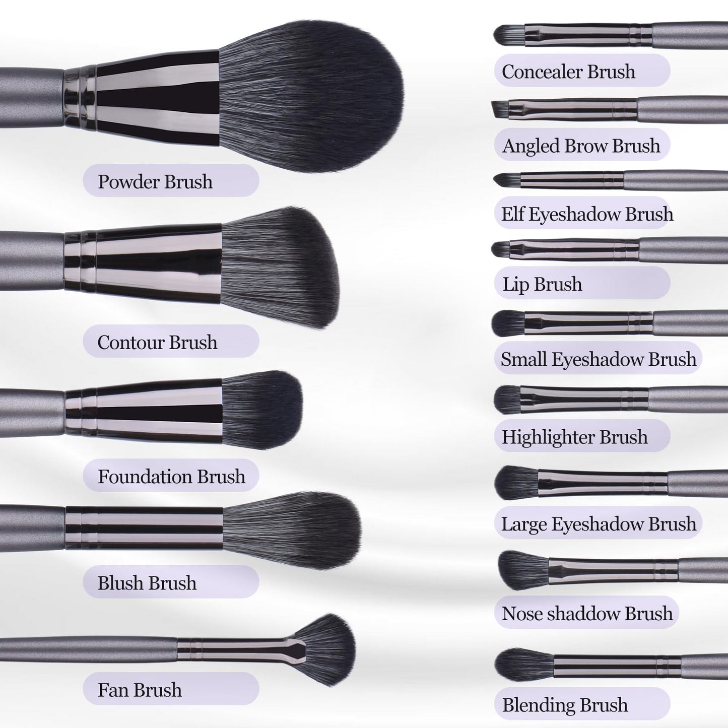 SHELWIN Professional Makeup Brush Set 14Pcs Makeup Brushes Kit Foundation Eyeshadow Powder Blending Eyebrow Eyelash Kabuki Brushes Cosmetic Brushes Travel Kits With Leather Bag Gift