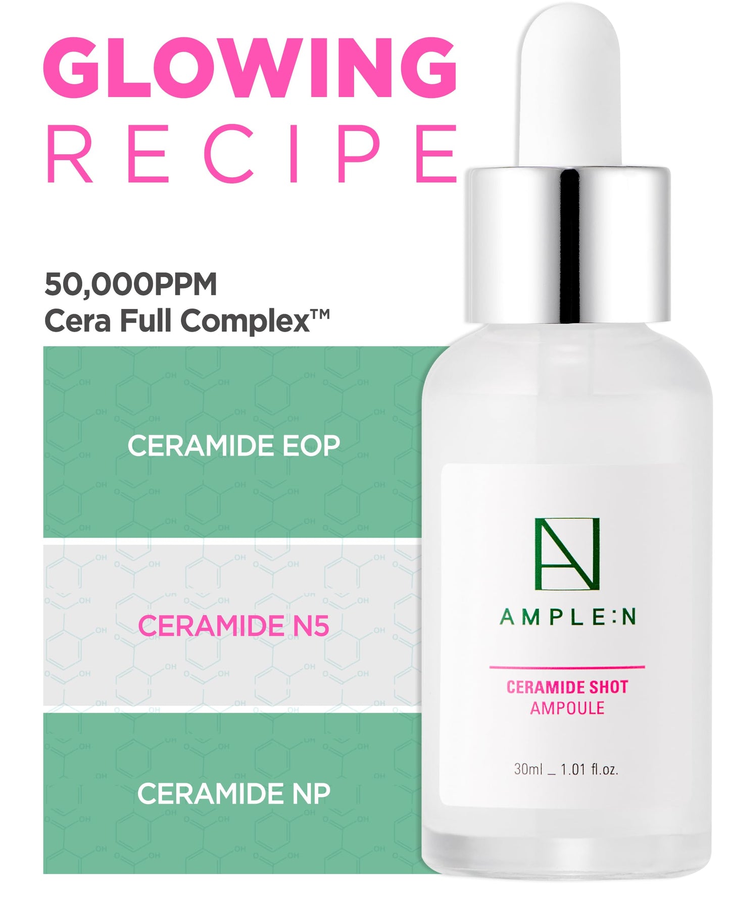 AMPLE:N Ceramide Shot Ampoule – Anti Aging and Hydrating Serum with Ceramide for Deep Moisturization – For Dry & Rough Skin to Reduces Wrinkles & Repairs Skin, 1.01 fl.oz.