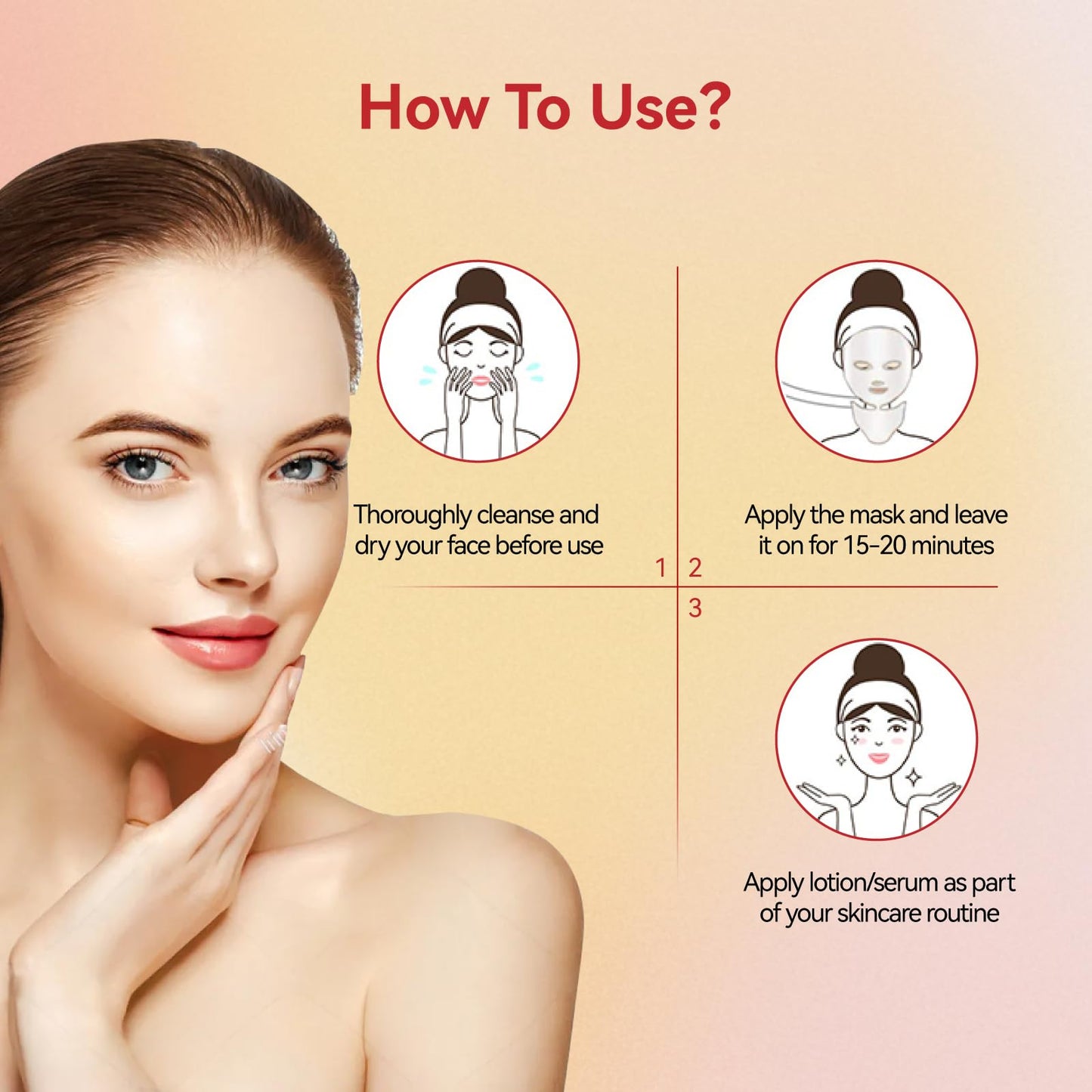 BeaRay LED Face Mask Light Therapy, 7 Colors for Skin Vitality, Home Beauty Device - Light Therapy for Face