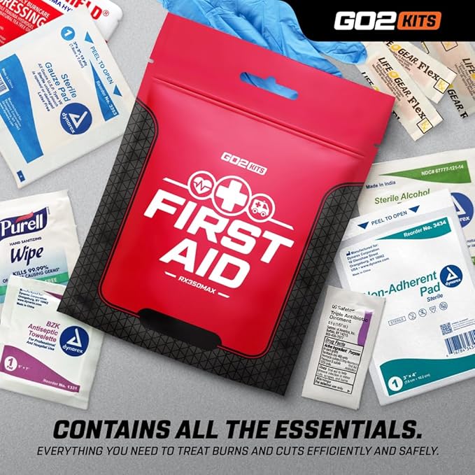 3-Pack 54 Piece First Aid Kit Featuring Assorted Bandages, Wipes and First Aid Basics in Compact Reusable Kits for Home, Office & Travel (5 Pack)