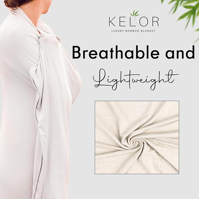 K E L O R Luxury Cooling Travel Blanket - Stretchy, Lightweight Soft & Breathable Shawl Wraps for Women