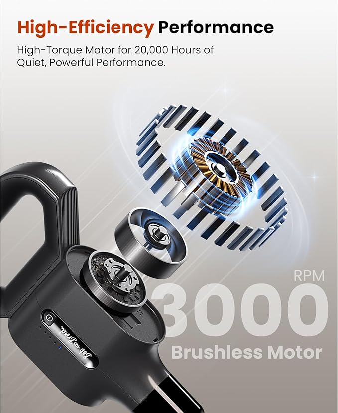 BOB AND BRAD 2-in-1 Massage Gun with Belt for Pain Relief, FSA Eligible/HSA Eligible, Dual-Purpose Percussion Back Massage Gun Deep Tissue Massager for Sore Muscle Relaxation, Therapists, Men, Women