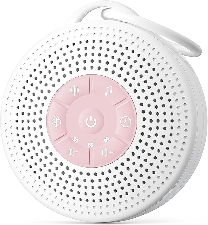 White Noise Machine, Portable Sound Machine with 2000mAh Battery, 21 Soothing Sound Machine for Baby Kids Adults Sleeping, Sound Therapy Sleep Aid with Timer and Child Lock for Home Travel Nursery