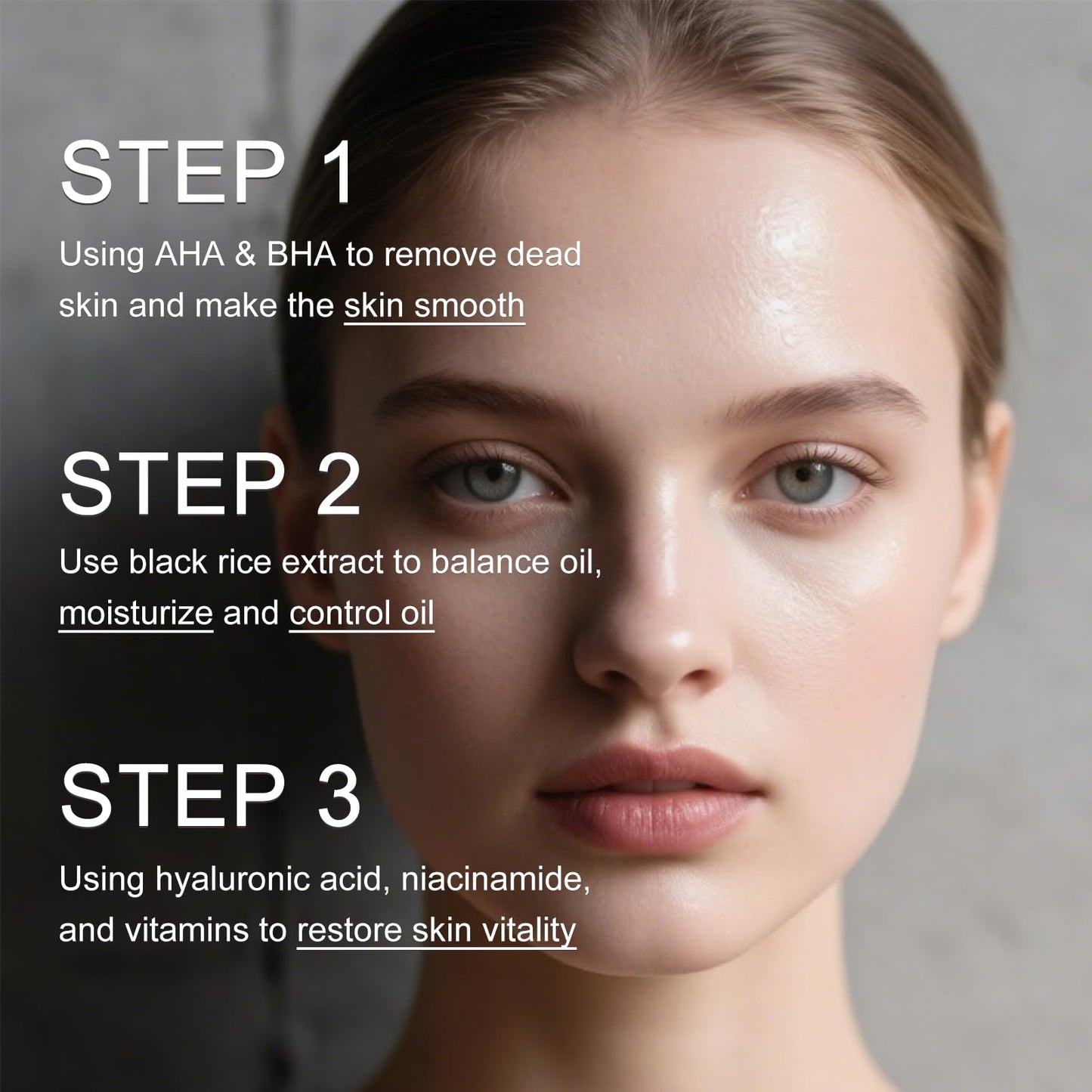 Black Rice Peeling Ampoule, Face Exfoliator Pore Minimizer for Face, Rice Ampoule Soft Exfoliating Face&Body Scrub Dead Skin Remover, Moisturizing, Smooth, Nourish, Korean Skin Care (2 Pack)