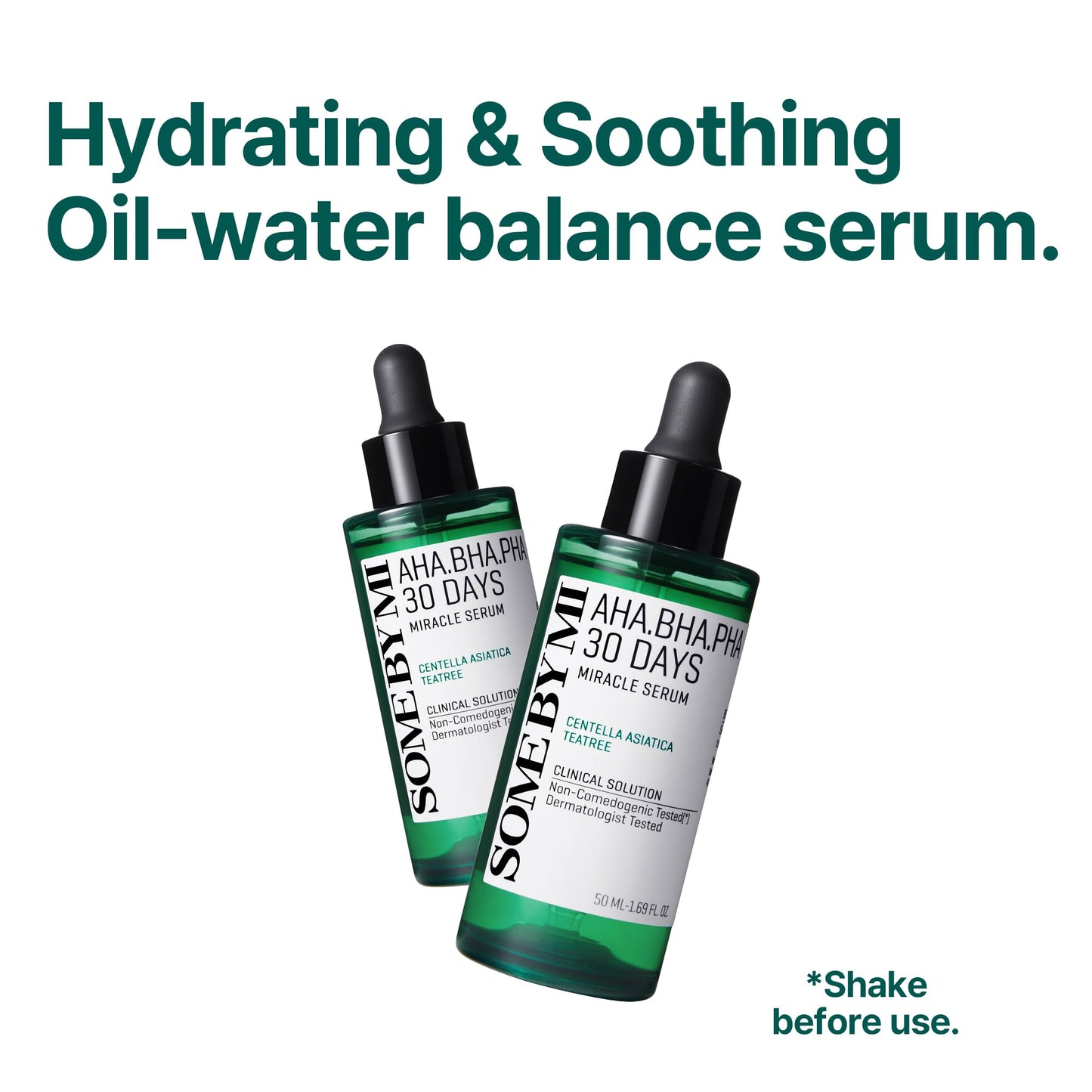 SOME BY MI AHA BHA PHA 30 Days Miracle Serum - 1.69oz, 50ml - Daily Centella Ampoule Serum with Niacinamide for Soothing, Calming and Clear Skin - Pore, Sebum and Blackhead Care - Korean Skin Care