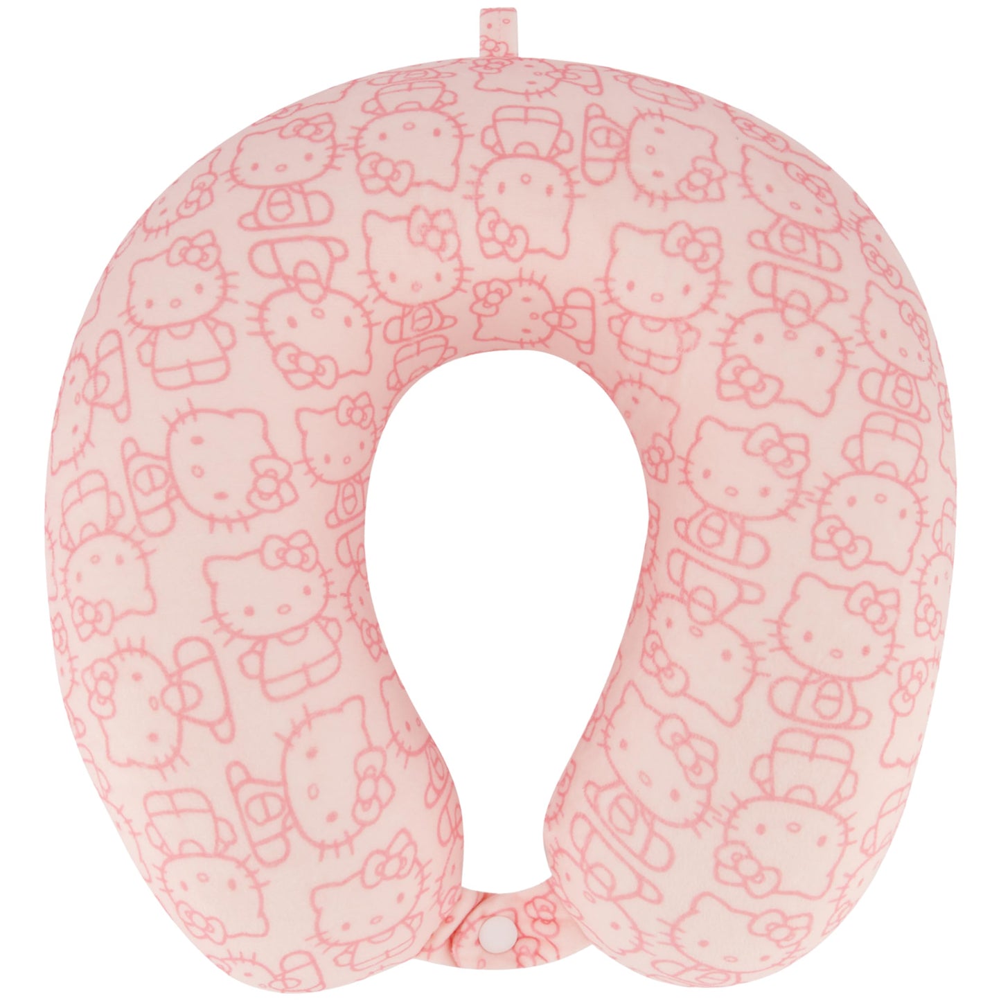 FUL Hello Kitty Neck Pillow, All Over Print Memory Foam Travel Accessories for Airplane, Car and Office, Comfortable and Breathable, Pink
