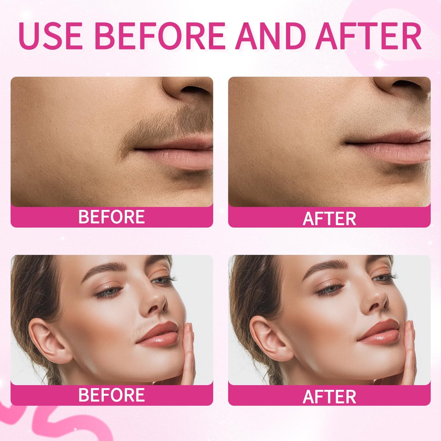 48PCS Facial Wax Strips for Hair Removal(48 Face+6 Soothing Wipes) Facial Hair Removal for Women, Waxing Kit for Women's Face, Bikini, Chest, Body, Arms, Legs, Back, & Brazilian