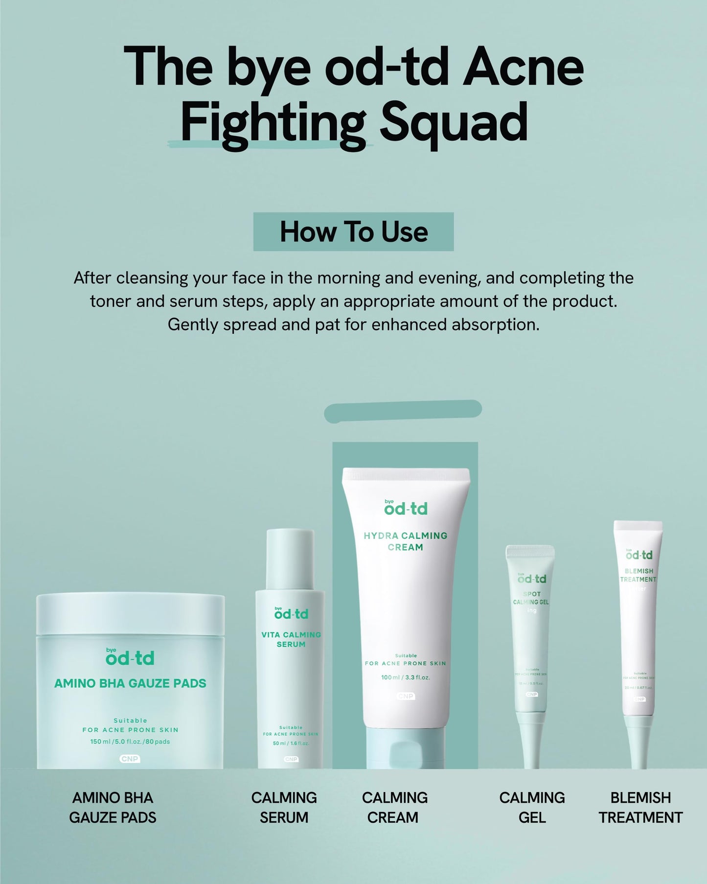 bye od-td Hydra Calming Cream (3.3fl oz) - Gentle Formula, Long Lasting Deep Hydration & Moisturizing Gel for Dry Skin, Barrier Repair, Korean Skin Care. Panthenol, CICA