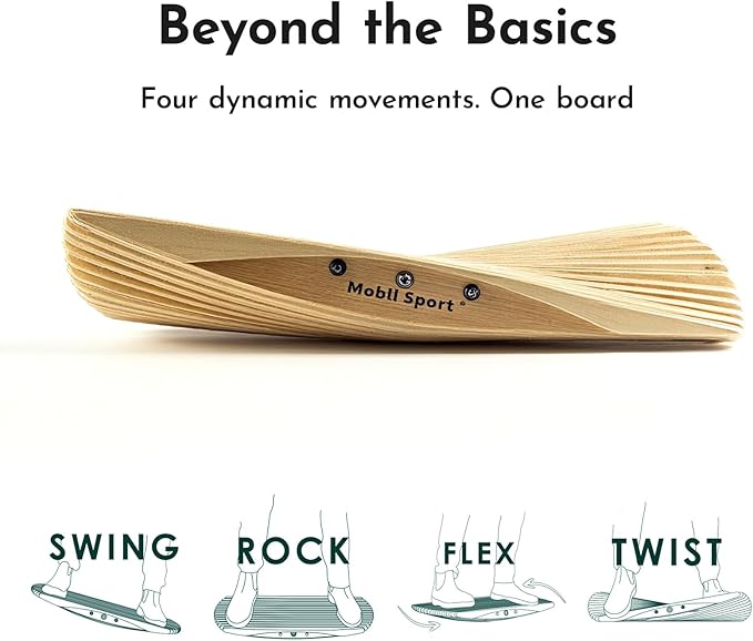 Adult Balance Board for Standing Desk - Anti-Fatigue 360° Rocker Wobble Board for Exercise, Focus & Movement - Sustainable Anti-Slip Flat Standing Board to Simulate Surfing, Skiing & Skateboarding