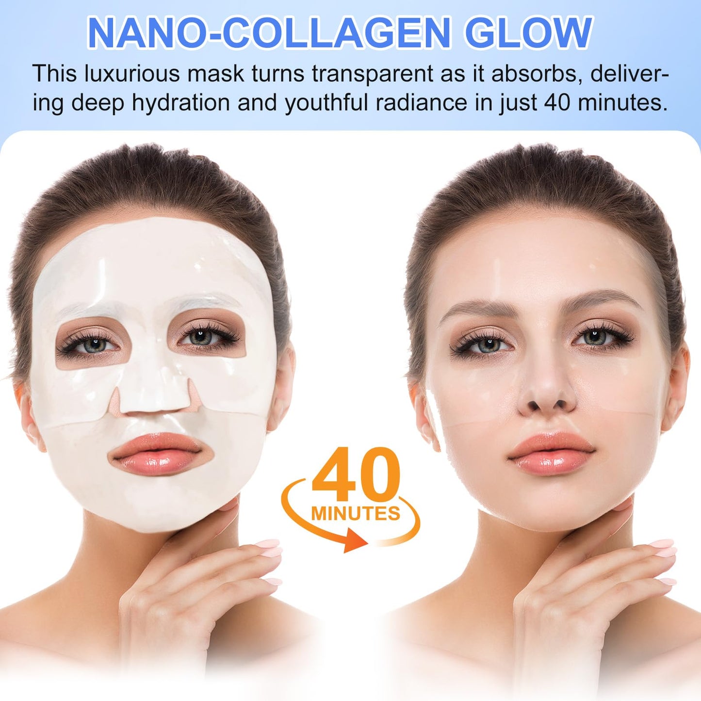 Collagen Face Mask, Bio-Collagen Deep Hydrating Overnight Mask with Hyaluronic Acid, Anti Wrinkle Lifting Mask for All Skin Types, Anti Aging Facial Mask,Pore-Minimizing,Firming&Elasticity(6 PCS)