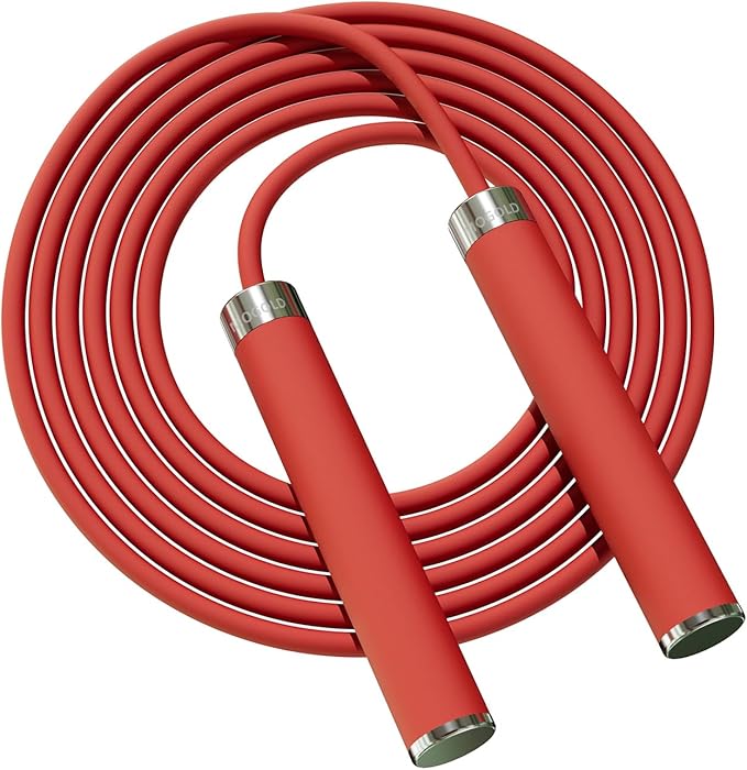 Adjustable Jump Rope for Home Fitness - 5mm PVC Cord with Ball Bearings, Anti-Slip Rubber& Alloy Handles for Beginners, Weight Loss Workout in Home/School/Gym