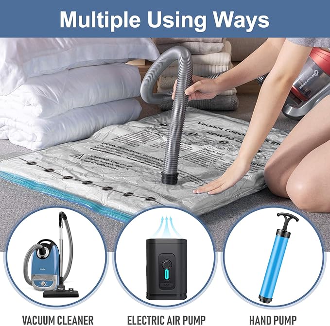 BoxLegend Vacuum Storage Bags with Large Hand Pump 30 Combo (4 Jumbo, 10 Large, 10 Medium, 6 Small) Thickened Vacuum Seal Bags for Clothing Space Saving for Clothes Pillow Comforters Bedding
