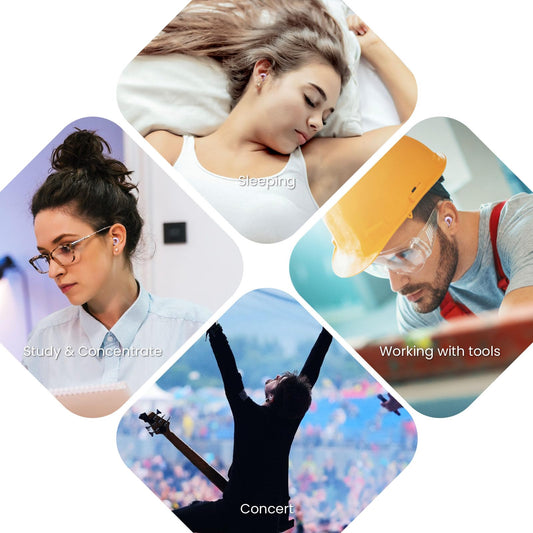 JUSTRVN Ear Plugs for Sleeping, 2 Pairs of Reusable Earplugs for Noise Reduction 25dB-30dB with 8 Ear Tips, Soft Hearing Protection Ear Plugs for Concert,Noise Sensitivity, Study & Work