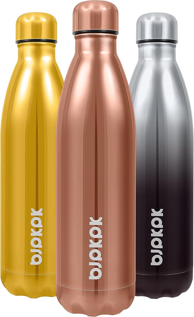 BJPKPK 25oz Stainless Steel Insulated Water Bottle Metal Thermal Water Bottle For Travel, Shining Copper