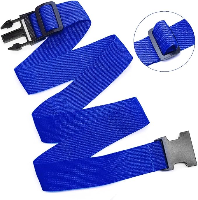 2Pack Luggag Straps for Carry On Bag, Adjustable Suitcase Belt Add Bag Travel Attachment Accessories for Connect Your 3 Luggages, Blue