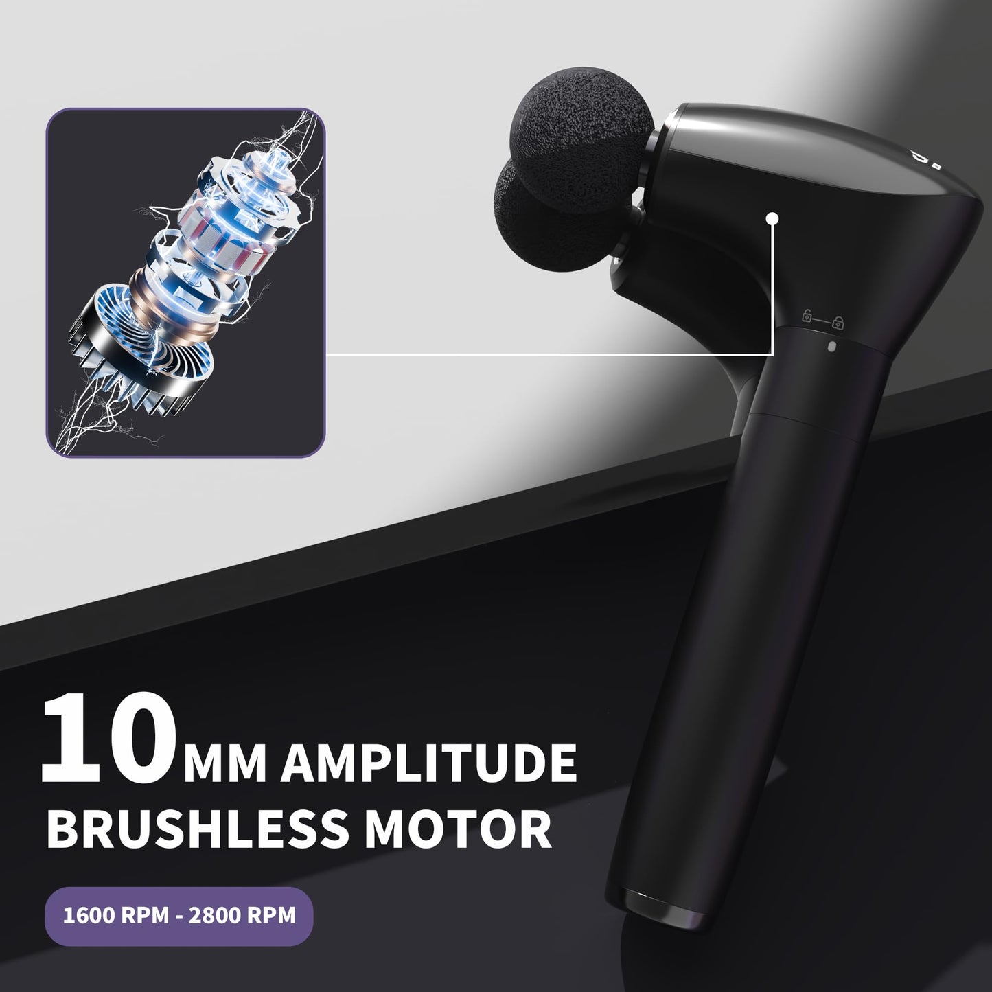 CAREKING 2-in-1 Detachable Muscle Massage Gun Deep Tissue with 20'' Extension Handle, Back and Neck Massager for Pain Relief, Handheld Massager for Shoulder Lower Back Leg Waist, FSA-HSA Eligible