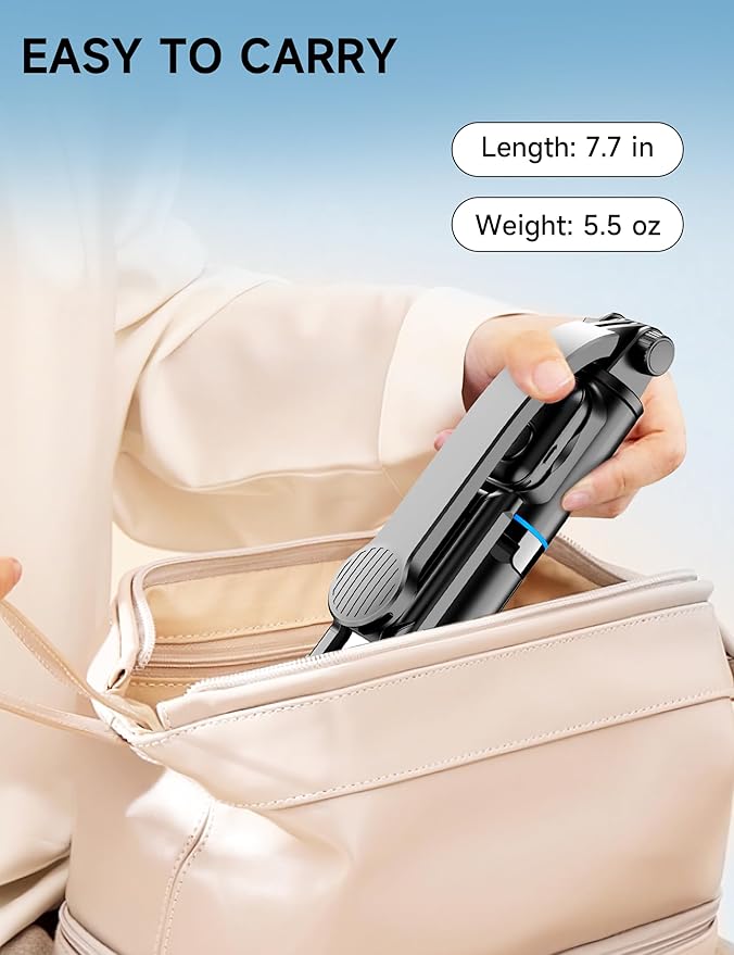 42" Selfie Stick Tripod with Fill Light Extendable Phone Stand All-in-1 Selfie Stick Travel Tripod with Detachable Remote & Phone Holder Cell Phone Tripod Compatible with iPhone/Android