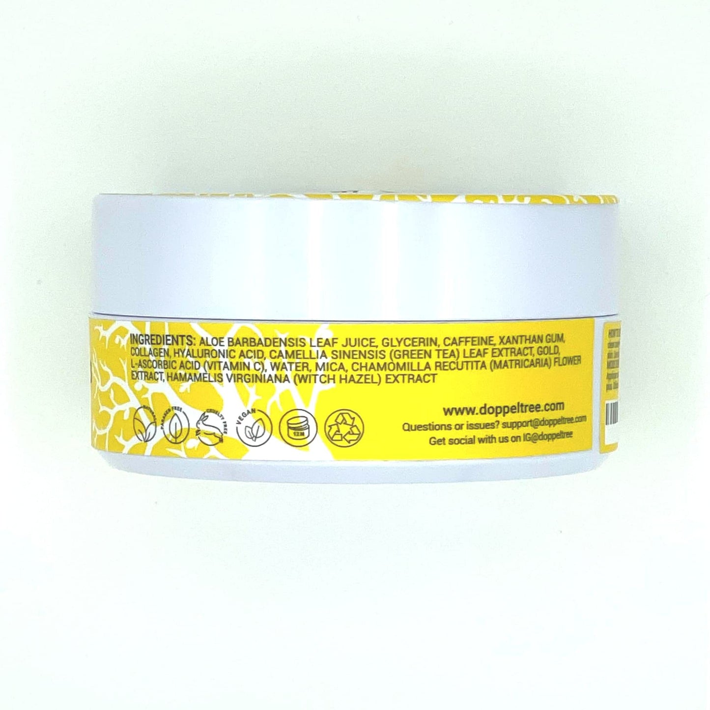 Doppeltree All Natural Caffeine Under Eye Patches & Hydrogel Masks (60 Pads) - Anti Aging Treatment for Crow Feet, Puffiness, Wrinkles, Dark Circles- Formulated in San Francisco