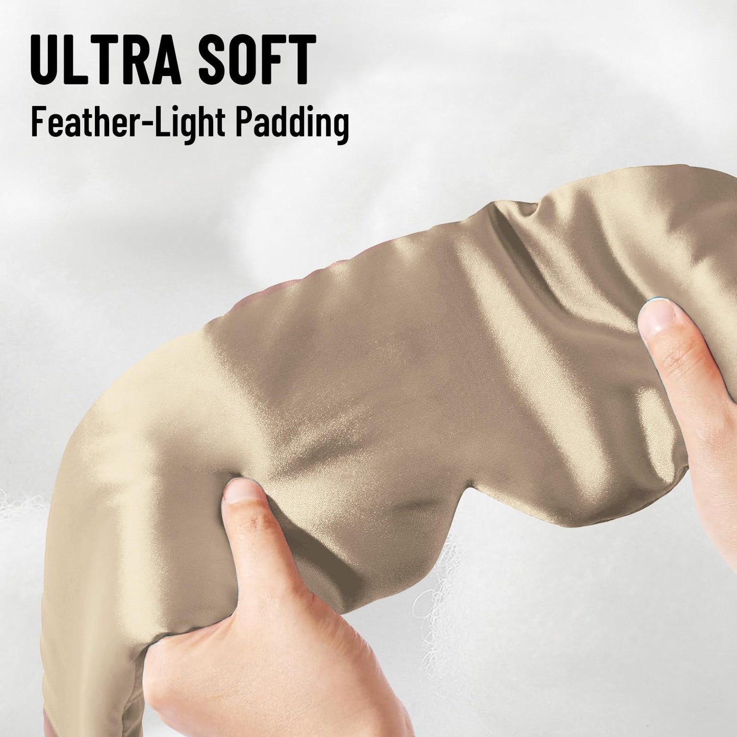 ATreebay 100% Mulberry Silk Sleep Mask, Large Eye Cover for Sleeping, Comfortable and Pressure-Free Sleeping Masks for Women Men, Completely Blackout (Taupe)