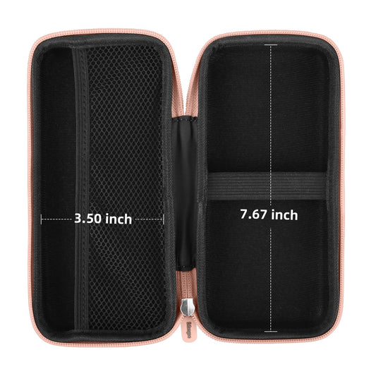 iMangoo Shockproof Travel Essentials Organizer Charger Case, Space-Optimized Zipper Electronics Accessories Pouch Tech Cord Cable Adapter Power Bank Storage for Women Men, 8.5x4.5x2 in (Rose Gold)