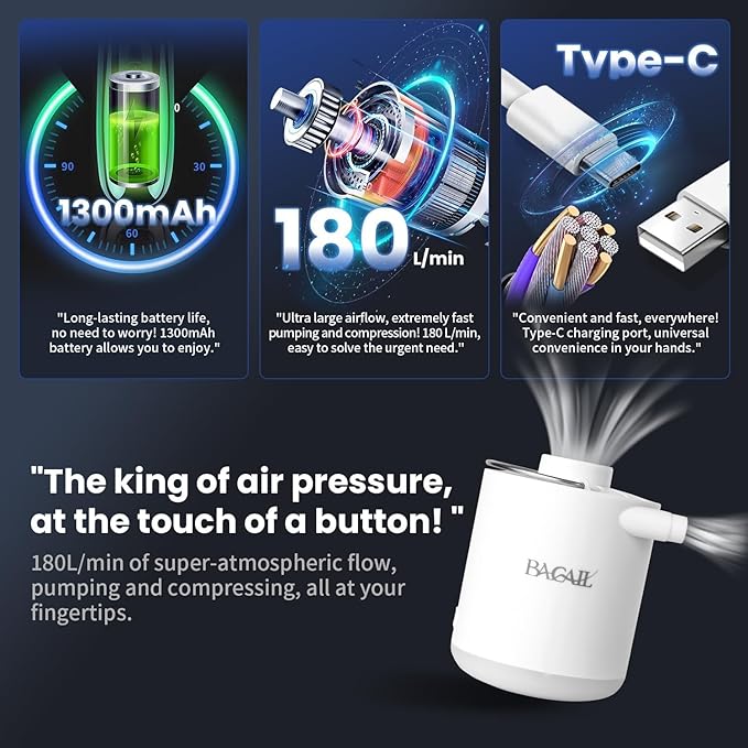 BAGAIL TPU Vacuum Bag for Travel, Reusable Compression Bag with IPX8 Waterproof Zipper, Save Space for Suitcase, Backpack and Carry on (Green, Large, With Pump)