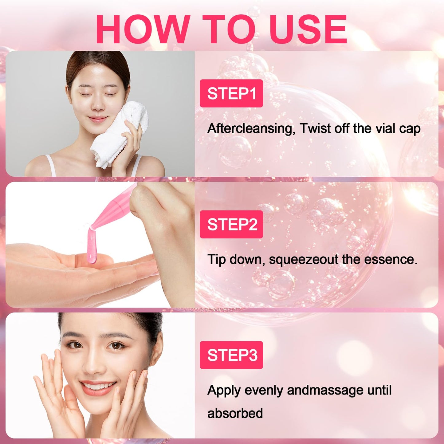 Pink One Day Serum, High-Purity Salmon PDRN, Ultra Hydrating Serum, Non-greasy Formula for Face Brightening, Hydrating, Evens Tone, Smooths Fine Lines (0.05 fl.oz x 10e)