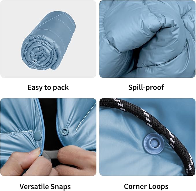 Camping Blanket, Packable Puffy Blankets Lightweight Windproof Waterproof for Outdoors,Hiking, Backpacking,Beach,Car,Picnic,Stadium