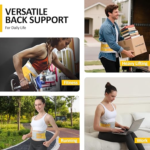 Back Brace for Men Lower Back Pain Relief, Breathable Back Support Brace for Women, Adjustable Lumbar Support Belt for Herniated Disc, Sciatica, Scoliosis Pain Relief (XXXL:36.4"–55.1")