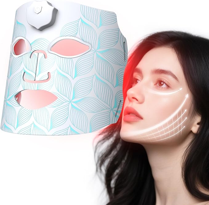7-Color Red Light Therapy for Face Mask - LED Light Treatment Beauty Device with Rechargeable Battery, Skin Care Beauty Tool, Unique Anniversary Birthday Gift for Women Mom Wife