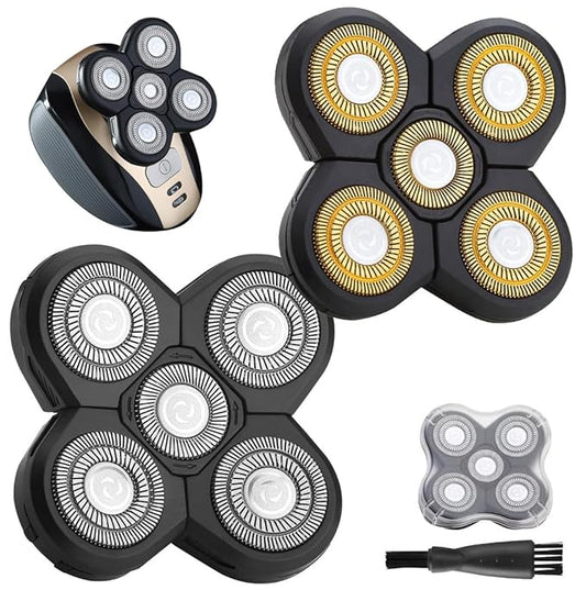 2 Universal 5 Blades Head Shaver Replacement Heads for Head Shaver, Head Shaver Replacement Blades