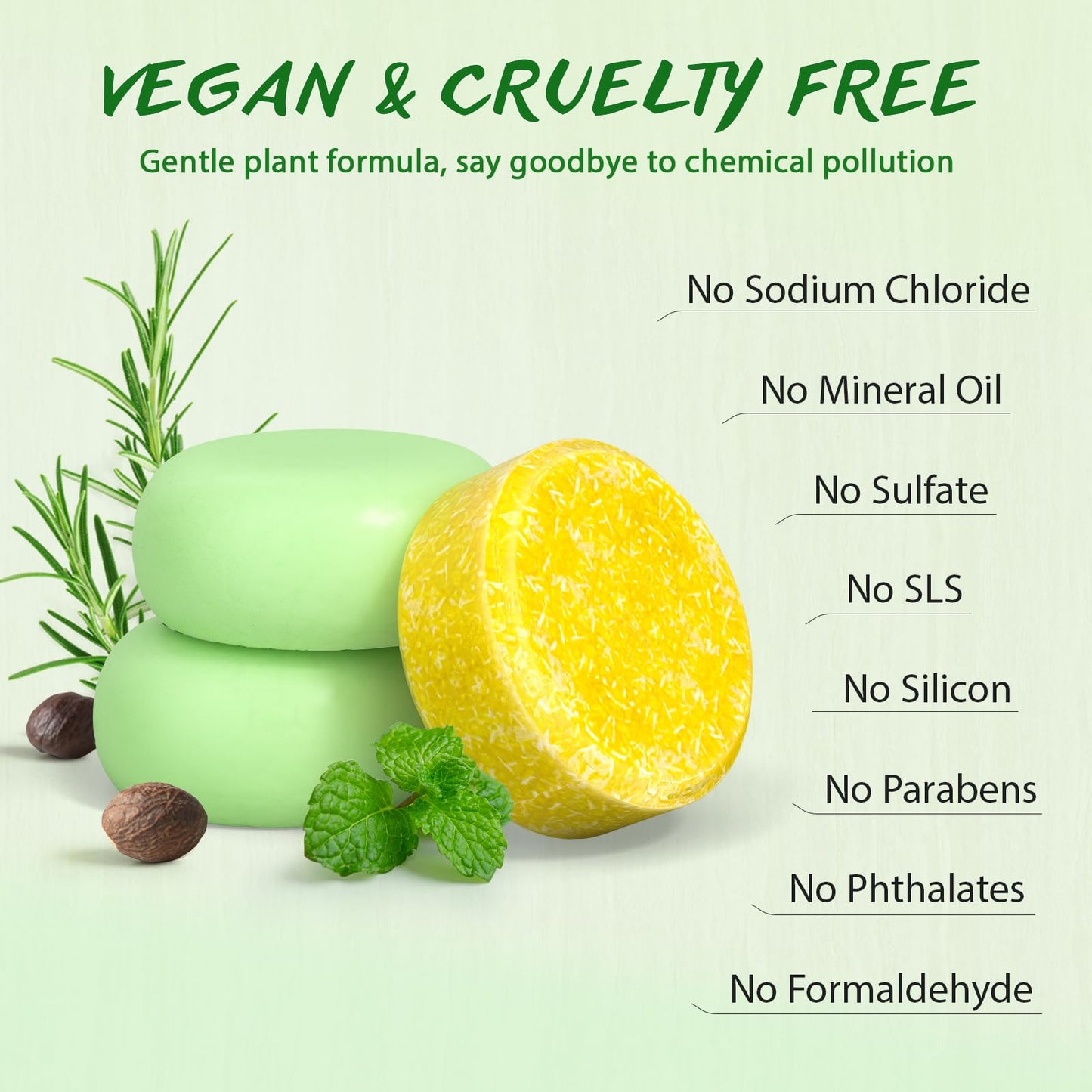 POP MODERN.C Rosemary Solid Shampoo and Conditioner Bar Set for Hair Growth, Moisturizing, 160g, 2.8219 Ounce, 2x80g Soaps, 2 Wooden Holder, Mother's Day Gift