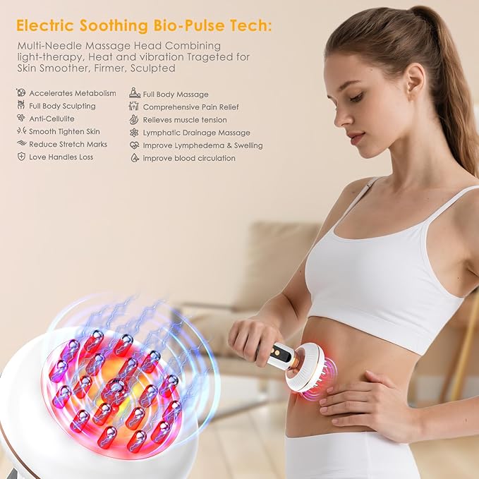 4-in-1 Body Sculpting Machine - Lymphatic Drainage Massager - Anit Cellulite Massage Tool Help Reduce Stretch Marks & Cellulite & Fat, Pain Relife Devices for Body (Belly, Legs, Arms, Butt, Low Back)