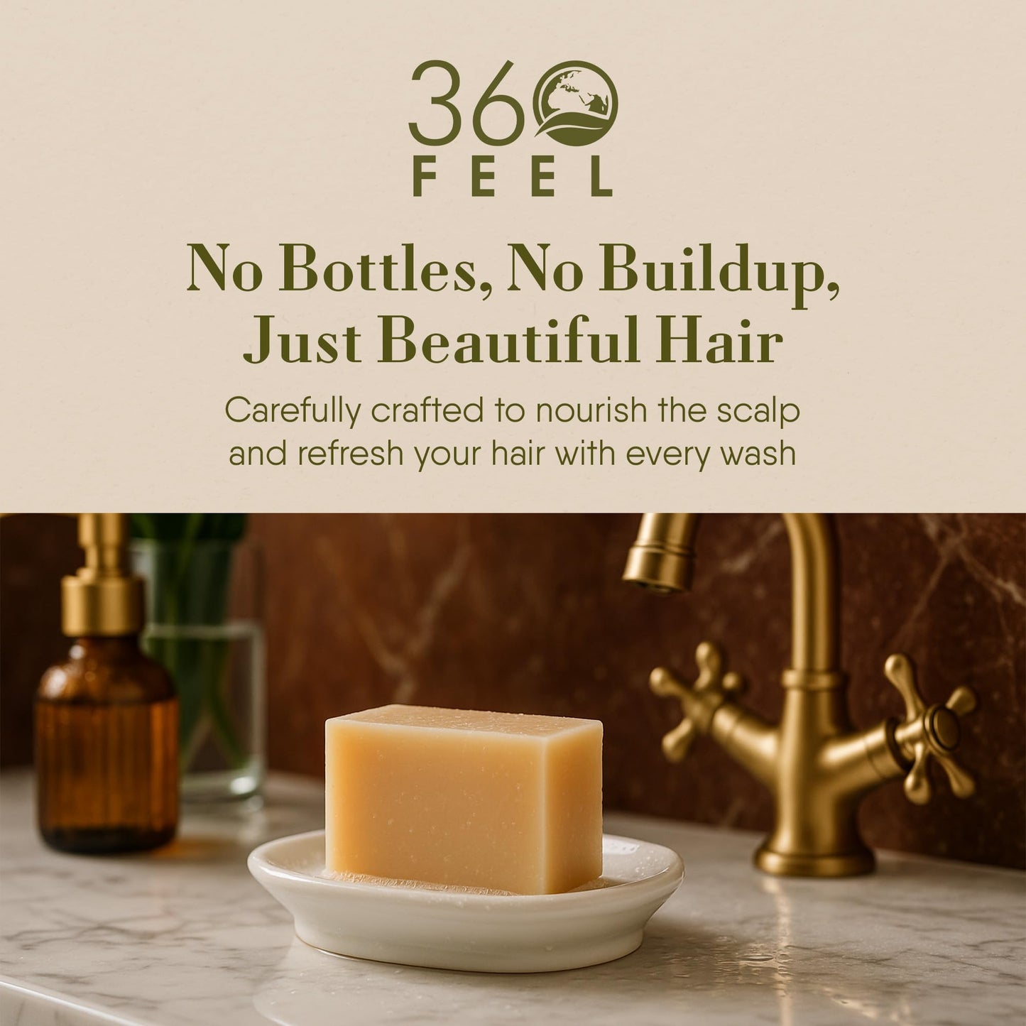 360Feel Lavender Shampoo Bar - Nourishing and Moisturizing Anti-Dandruff Shampoo Bar - Handmade with Essential Oils - Travel Friendly and Compact - Zero Harsh Additives - 3.5 Ounce