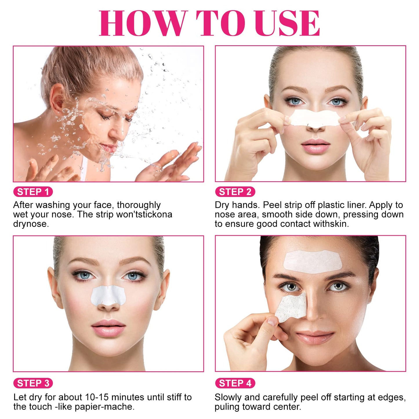 Blackhead Remover Nose Pore Strips for Deep Cleansing, Nose Pore Patches, Targets Pores & Pimples | Absorbs Oil Overnight, 90pcs Blackhead Remover Strip, Cruelty-Free | Facial Skin Care Products