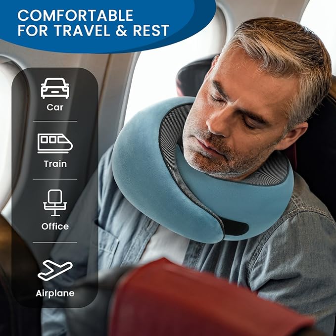 2024 New Memory Foam Travel Pillow for Airplanes,Neck Pillow for Traveling,Neck Plus Travel Pillow,Neck Plus Travel Neck Pillow