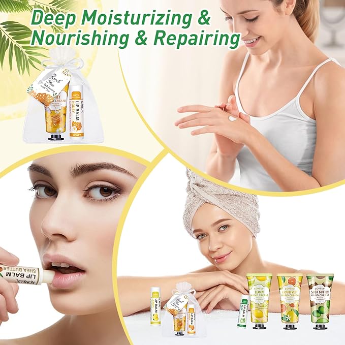 36 Pack Hand Cream Bulk and Lip Balm Bulk Sets, Bridesmaid Gifts, Thank You Gifts and Bridal Shower Gifts for Guests with Thank You Card Organza Bags, Birthday Gifts, Bulk Gifts, Small Gifts for Women