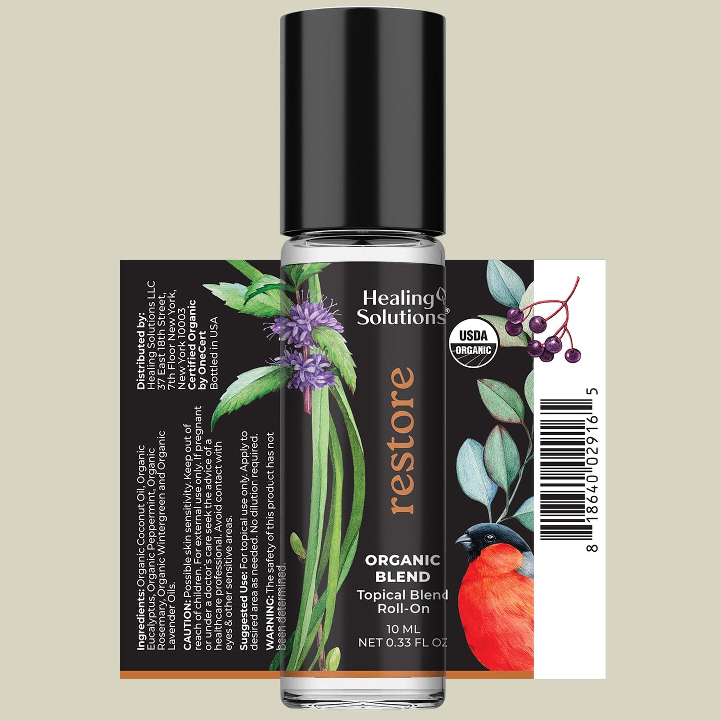 Healing Solutions (2 Pack) Deep Muscle Relief Essential Oil Roller Blend - Roll On Set for Back Legs Neck Body - Muscle Ease Essential Oil Roll On