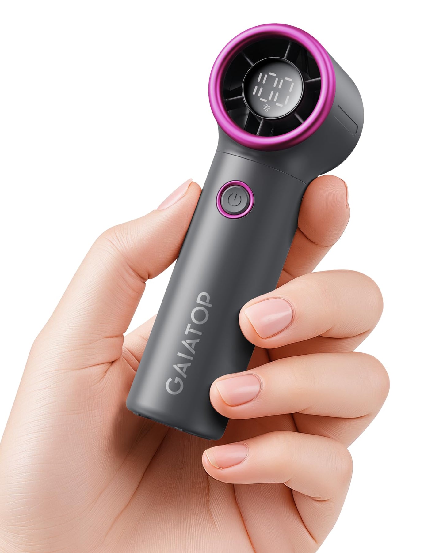 Gaiatop Mini Portable Handheld Fan, 4000mAh [15h Max Runtime] Personal Turbo Fans Pocket Size, High Speed 1-100 Adjustable Small Hand Fan, Outdoor Travel Concert Essentials, Gifts for Women Men, Gray