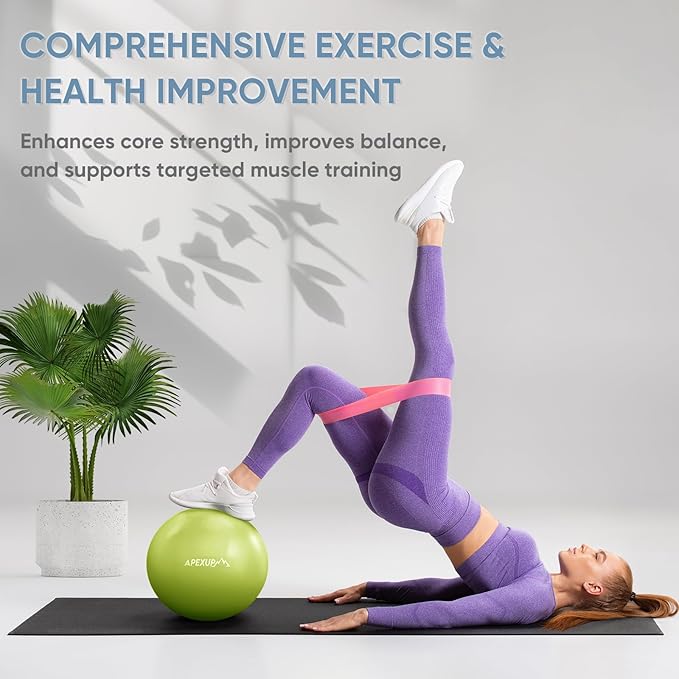 APEXUP Yoga Ball Exercise Ball Anti Slip Heavy Duty for Fitness, Balance & Core Workout